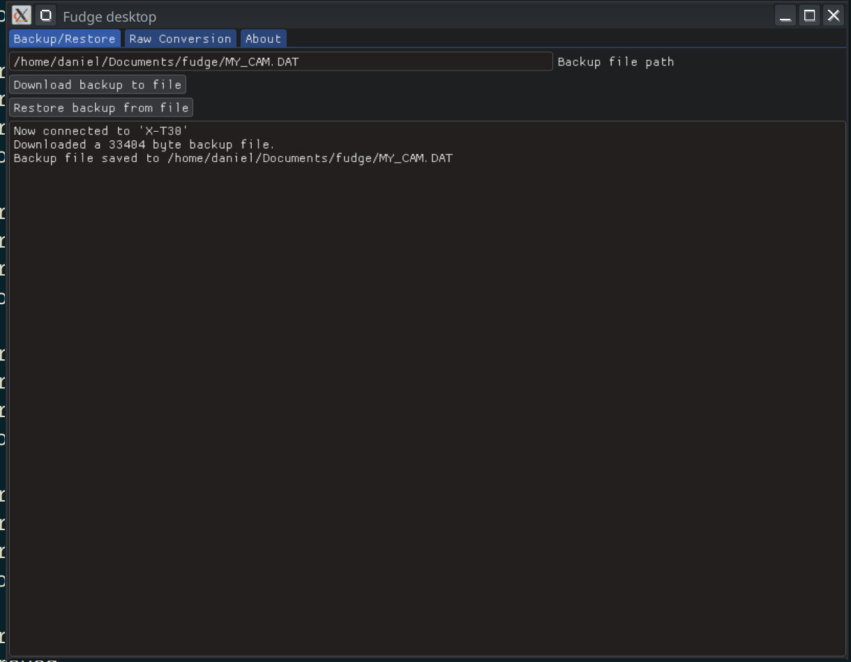 screenshot of Fudge desktop